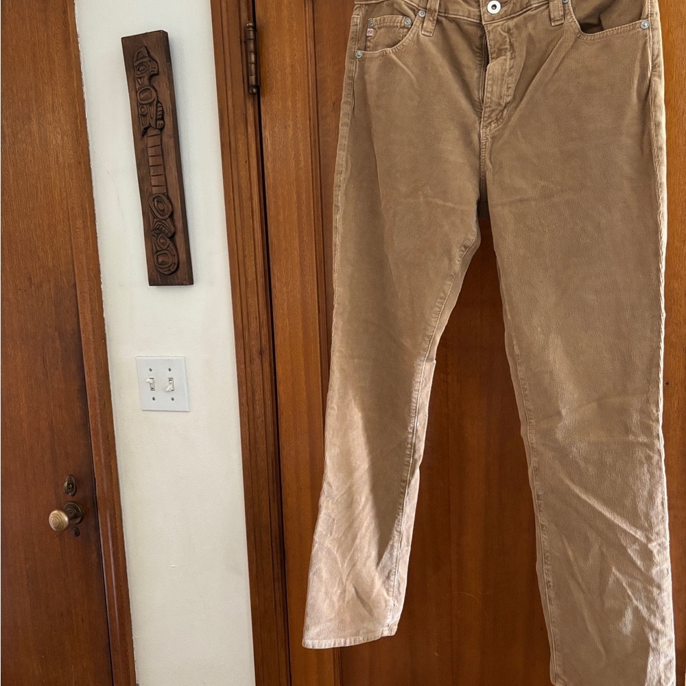 Mari High Waist Slim Ankle Straight Leg Corduroy Pants 31